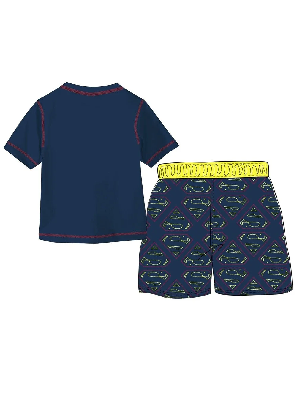 Superman UPF 50+ Rash Guard and Swim Trunks Shorts Swimsuit (Boys), 2pcs Size 3T